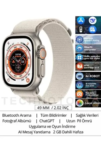 Watch11 Ultra 3 Plus Akıllı Saat| ChatGPT|NFC|Arama-Konuşma|Mesaj Yanıtlama IOS&Android Uyumlu