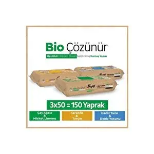 Sleepy Bio Çözünür Yüzey Temizlik Havlusu&mendili Karma Paket 3x50 (150 Yaprak)