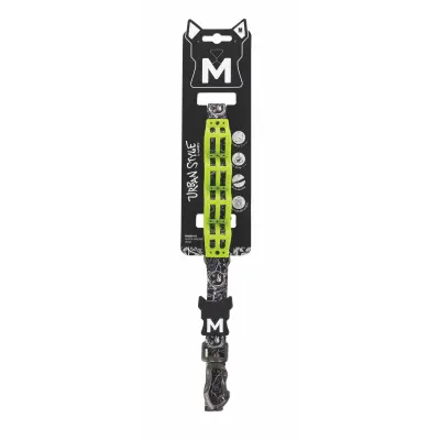 M-Pets Urban Style Freestyle Köpekler İçin Şok Emici Gezdirme Kayışı 120cm (Siyah-Beyaz) [M]