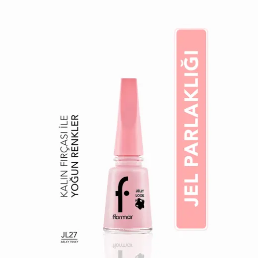 Flormar Jelly Look Yoğun Pigmentli ve Jel Görünümlü Oje JL27 Milky Pinky