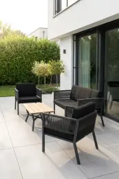 Upstyle Lido Bahçe & Balkon Oturma Takımı Antrasit Siyah 4