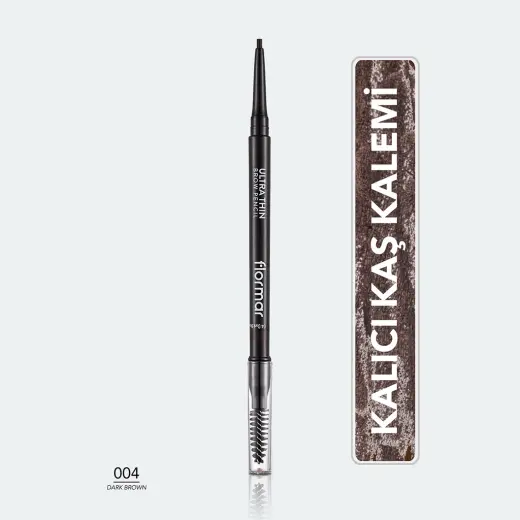 Flormar Ultra Thin İnce Uçlu ve Kıl Fırçalı Kaş Kalemi 004 Dark Brown