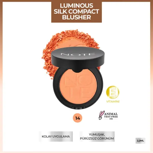 Note Luminous Silk Compact Blusher Allık 14 Dreamy Coral