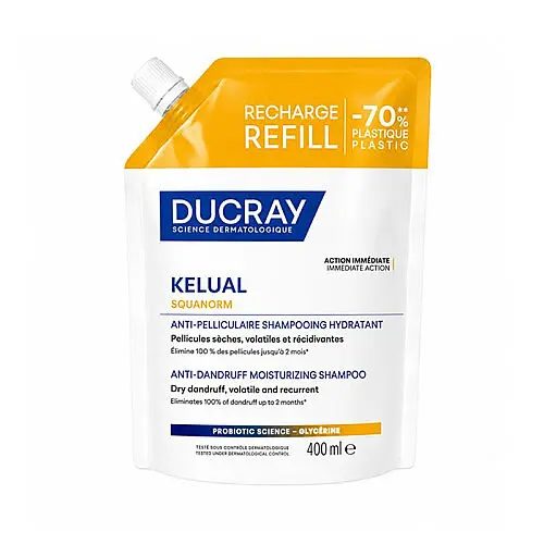 Ducray Kelual Squanorm Kuru Saçlar İçin Kepek Karşıtı Şampuan 400 ml - Refill