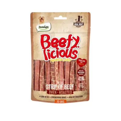 Dentalight Beffy Licious Kurutulmuş Sığırlı Şerit Köpek Maması 70gr