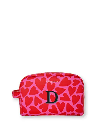 Pink&Red Hearts D Harfli Kadın Seyahat Çantası