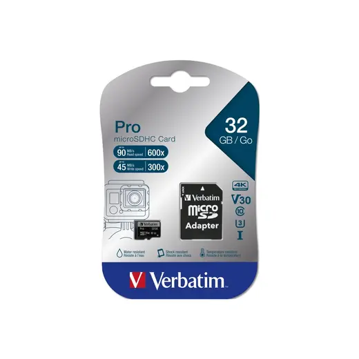 Verbatim Micro SDHC 32 GB Hafıza Kartı UHS-I Sınıf 10 Su Geçirmez ve Darbeye Dayanıklı