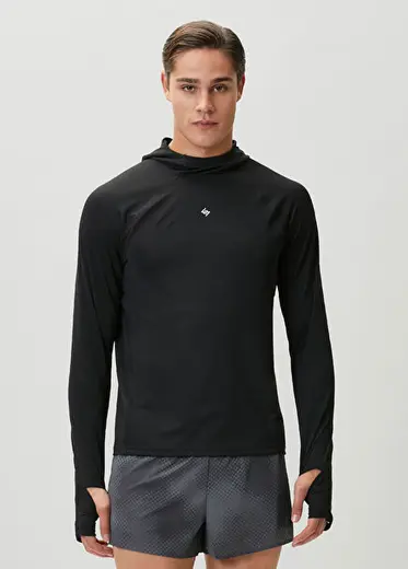 Siyah Kapüşonlu Sweatshirt