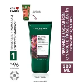 Onarıcı Bitkisel Keratin Prebiyotik Saç Maskesi - Yıpranmış Saçlar / Reparation -Vegan