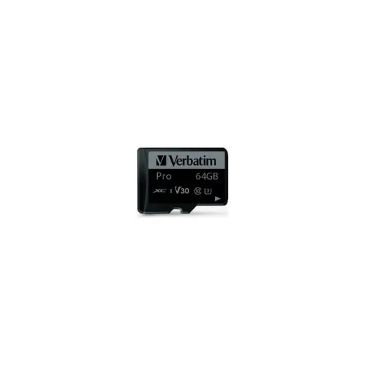 Verbatim Pro 64 GB U3 UHS-I Class 10 Micro SDXC Hafıza Kartı (Adaptör Dahil) (47042)