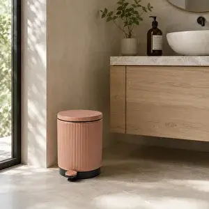 VİVAREL Lumi Kanallı Pedallı Çöp Kovası 5 L Terracotta Terracotta