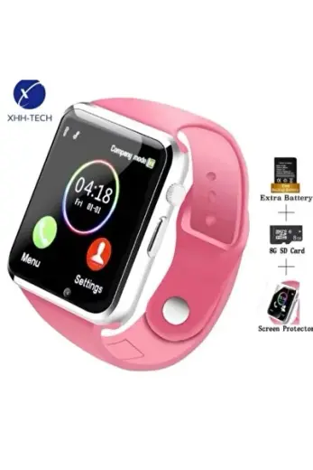 Sim Kartlı,bluetoothlu,hafıza Kartlı Ve Kameralı Akıllı Saat A1 Renk Pembe