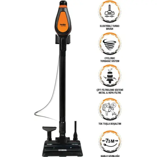 Fantom Pluto P 6000 Cyclone Dikey Elektrikli Süpürge Siyah