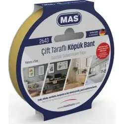 Mas 2643 Çift Taraflı Köpük Bant - 19mm x 5m