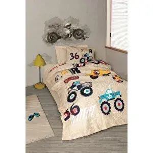 Cotton Box Junior Tek Kişilik Complete Set Cars Bej