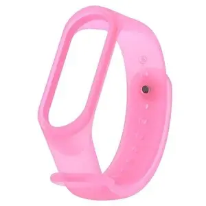 Xiaomi Mi Band 3 ve Mi Band 4 Yedek Silikon Saydam Pembe Bileklik