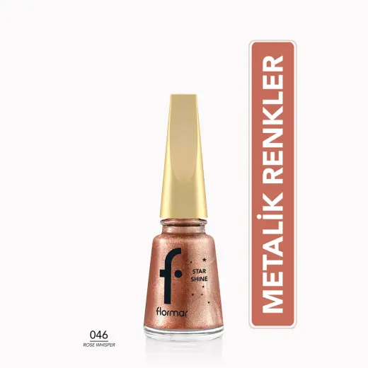 Flormar Star Shine Yoğun Pigmentli ve Metalik Görünümlü Oje 046 Rose Whisper
