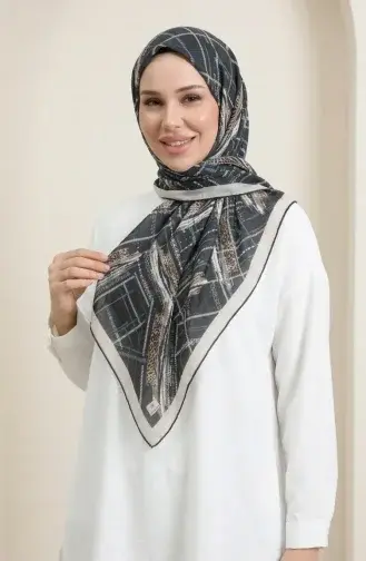 Dubai Soft Eşarp 70392-01 Siyah Bej