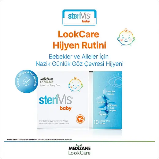 Medizane LookCare SteriVIS Baby Hassas Göz Temizleme Mendili 10lu
