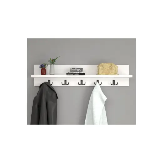Bofigo Portmanto Duvar Askılığı 80 Cm Beyaz