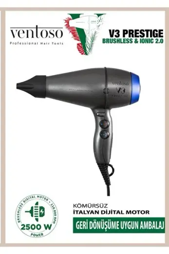 V3 Prestige Brushless & Ionic 2.0 2500w Profesyonel Fön Makinesi Altaıc Blue