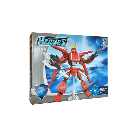 Die Grup Ausini 339 Parça Heroes Standlı Kırmızı Robot