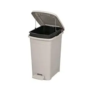 Omnipazar Elf-i̇342 Slim Pedallı Plastik Çöp Kovası İç Kovalı 25 Lt Gri