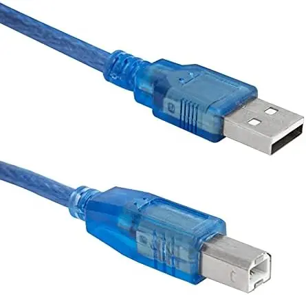 usin 1,5 Metrelik Şeffaf USB A B Printer Yazıcı Ara Kablosu Tüm USB A B Yaziclara Uyumlu (1,5 METRE)