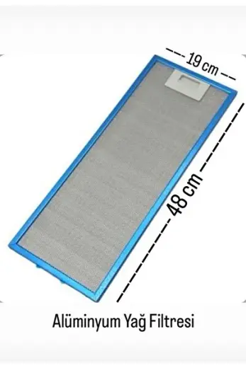 HİBSAN ASPİRATÖR 8062WCC VR7 RENNO 19 X 48 CM ALÜMİNYUM YAĞ FİLTRESİ