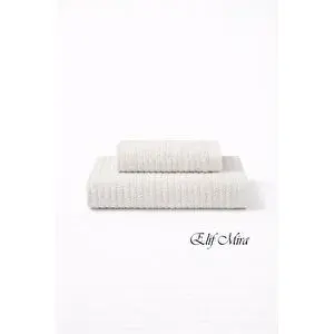 Mira Home 2 Parça Banyo Havlusu Seti Pamuklu Şeyma 70x140 + 50x85 Cm Krem