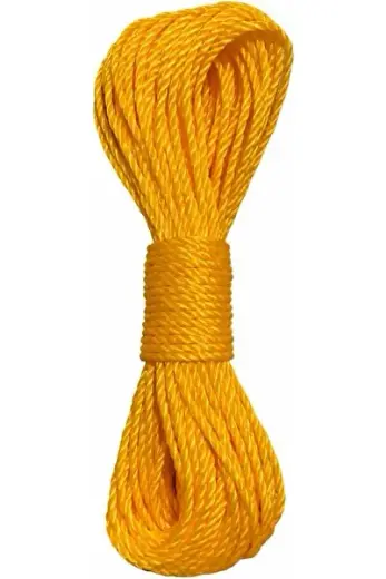 sna shop 20 Metre Sarı Naylon İp 3 mm, Çok Amaçlı Dayanıklı Çamaşır İpi, Kamp Bahçe Balkon Hamak ve