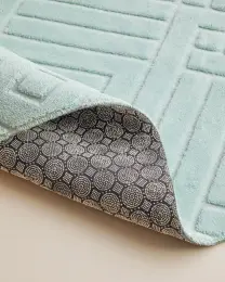 Twillow Kaydırmaz Taban Banyo Paspası Seti Su Yeşili 8