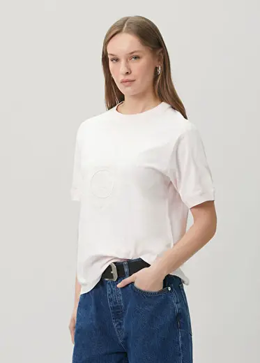 Jaylin Açık Pembe Logolu T-shirt