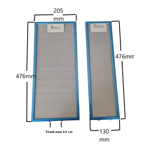 Populer Pera Aspiratör Davlumbaz Filtre Seti 47X20CM , 47X13CM Uyumlu