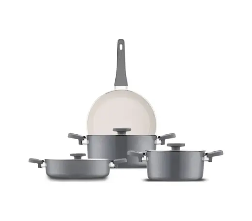 Jumbo Swiss Crystal Grey 7 Parça Tencere Seti Gri