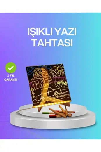 Çocuklar ve Yetişkinler İçin USB LED Işıklı Çizim Panosu - LSNTKN-RS4937