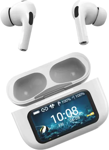 IQ Sound IQ-341 ANC & ENC Dokunmatik Ekranlı Bluetooth Kulaklık Şarj Kılıfı, Gerçek Kablosuz Kulaklıklar, Stereo Ses, Çift Mikrofon, Ses Asistanı, Kulak İçi Algılama, USB-C Şarj (Beyaz)