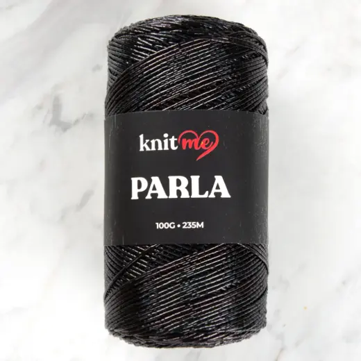 Knitme Parla Siyah Simli Örgü İpi
