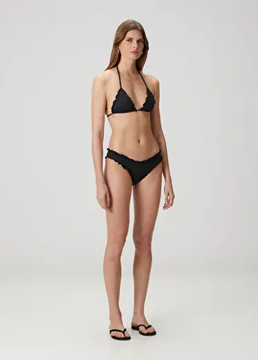Charlotte Siyah Fırfırlı Bikini Altı