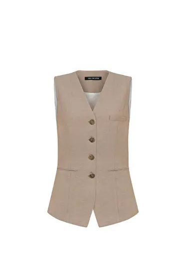 Blair Medium Brown Cepli Kadın Yelek
