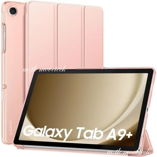 M.TK Moveteck Samsung Galaxy Tab A9 Plus 11 Inç 2023 Tablet Kılıfı Smart Standlı Pu Deri Pc Yarı Saydam Hafif Slim Kapaklı SM-X210