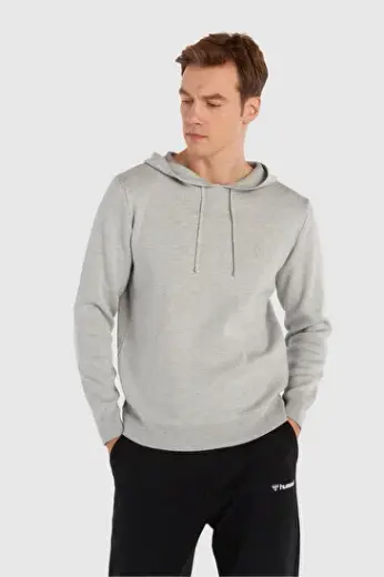 LENZ KNIT HOODIE Gri Erkek Hoodie