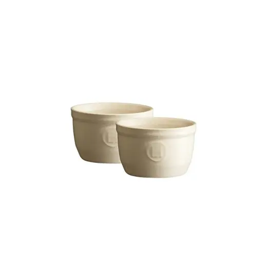 Emile Henry Fırın Kabı Ramekin No.9 Burgundy 2´li Seti Ekru/clay
