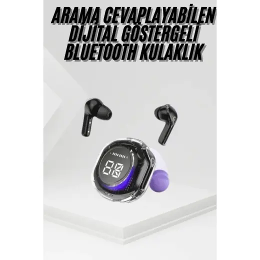 Masa Dostu Kablosuz Dijital Göstergeli Powerbanklı Ios ve Android Uyumlu Kulaklık Tdms-07