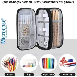 Microcase Taşınabilir Su Geçirmez Çift Katman Ve Fermuarlı 8 Bölmeli Hdd Harddisk Çantası Al4210 3