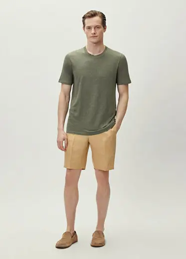 Bej Keten Bermuda