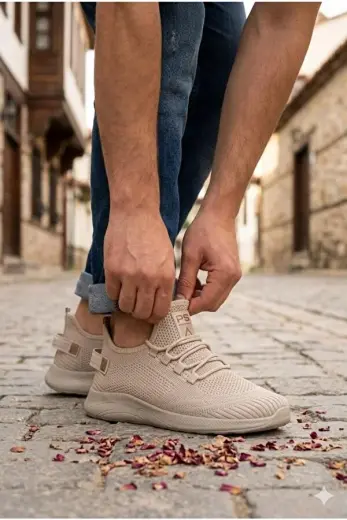 0062 Pasomia Rahat Hafif Anatomik Triko Bağcıksız Sneaker Spor Ayakkabı