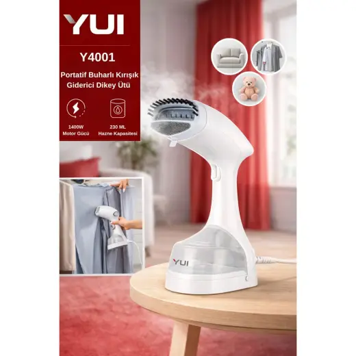 Yui Y4001 1400W 230 ml Su Hazneli Portatif Buharlı Kırışık Giderici Dikey Ütü