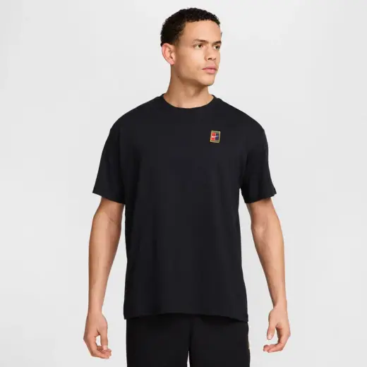 Nike Court Erkek Siyah Tenis T-Shirt