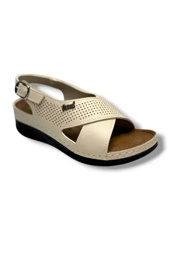 Poli 780-26 Cilt Ultra Soft Jel Taban Anatomik Kadın Sandalet